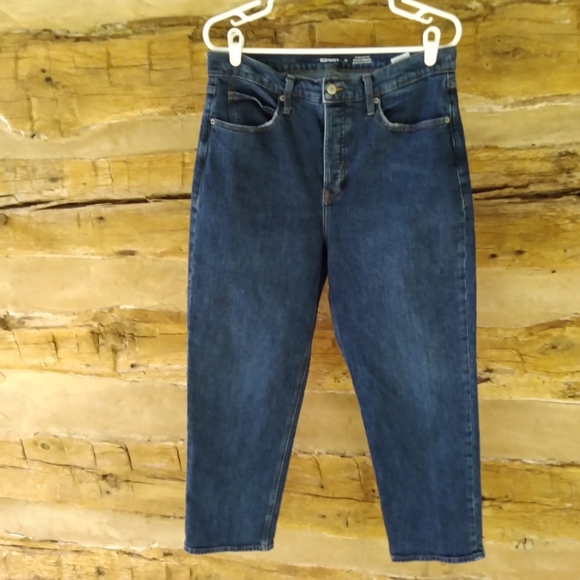 Old Navy Jeans Old Navy Dark Wash Extra High Rise Straight Leg